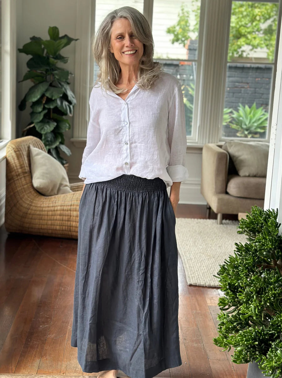 Eliza Shirt - White Linen
