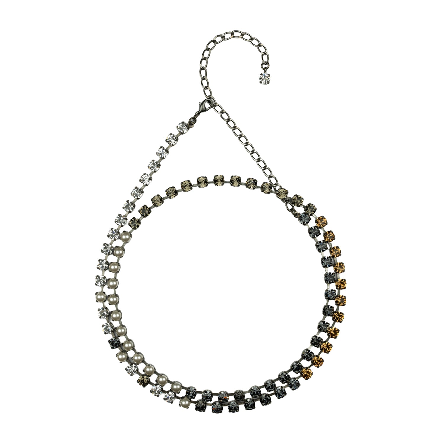 Aurora Rocks Mini Double Neckalce - Pearl & Topaz