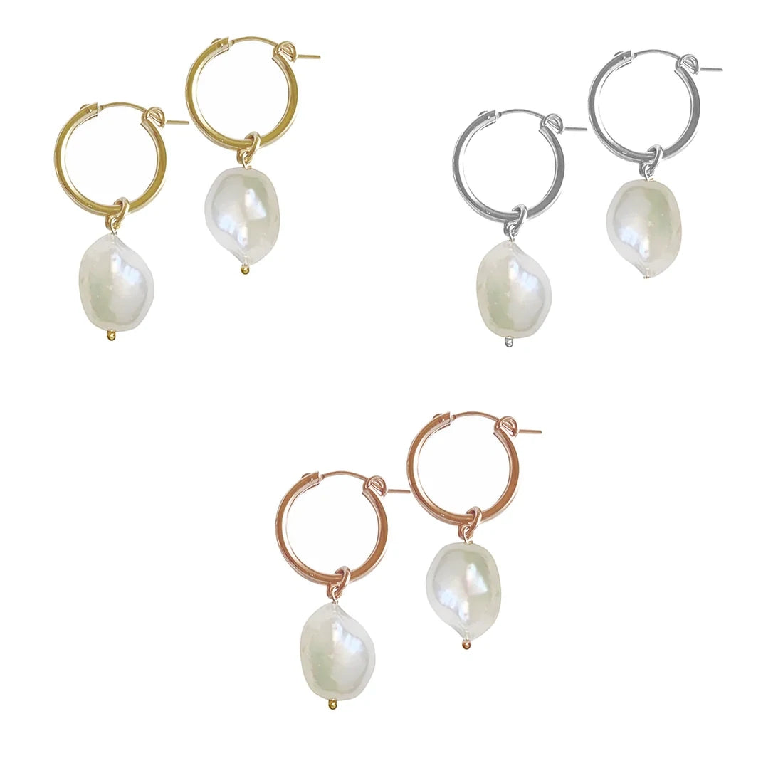 Baroque Pearl drop earring - gold