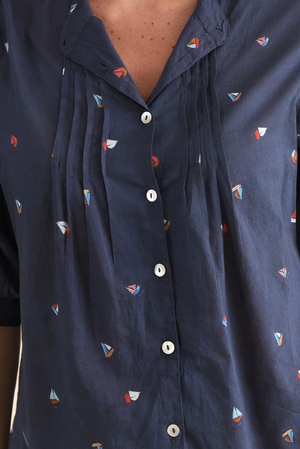 Amelia Shirt - Boat Print