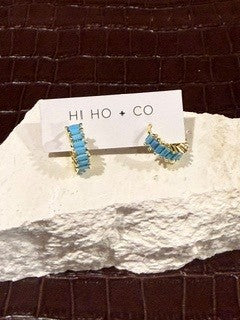 Turquoise Stone Huggies