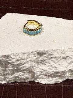 Turquoise Stone Huggies
