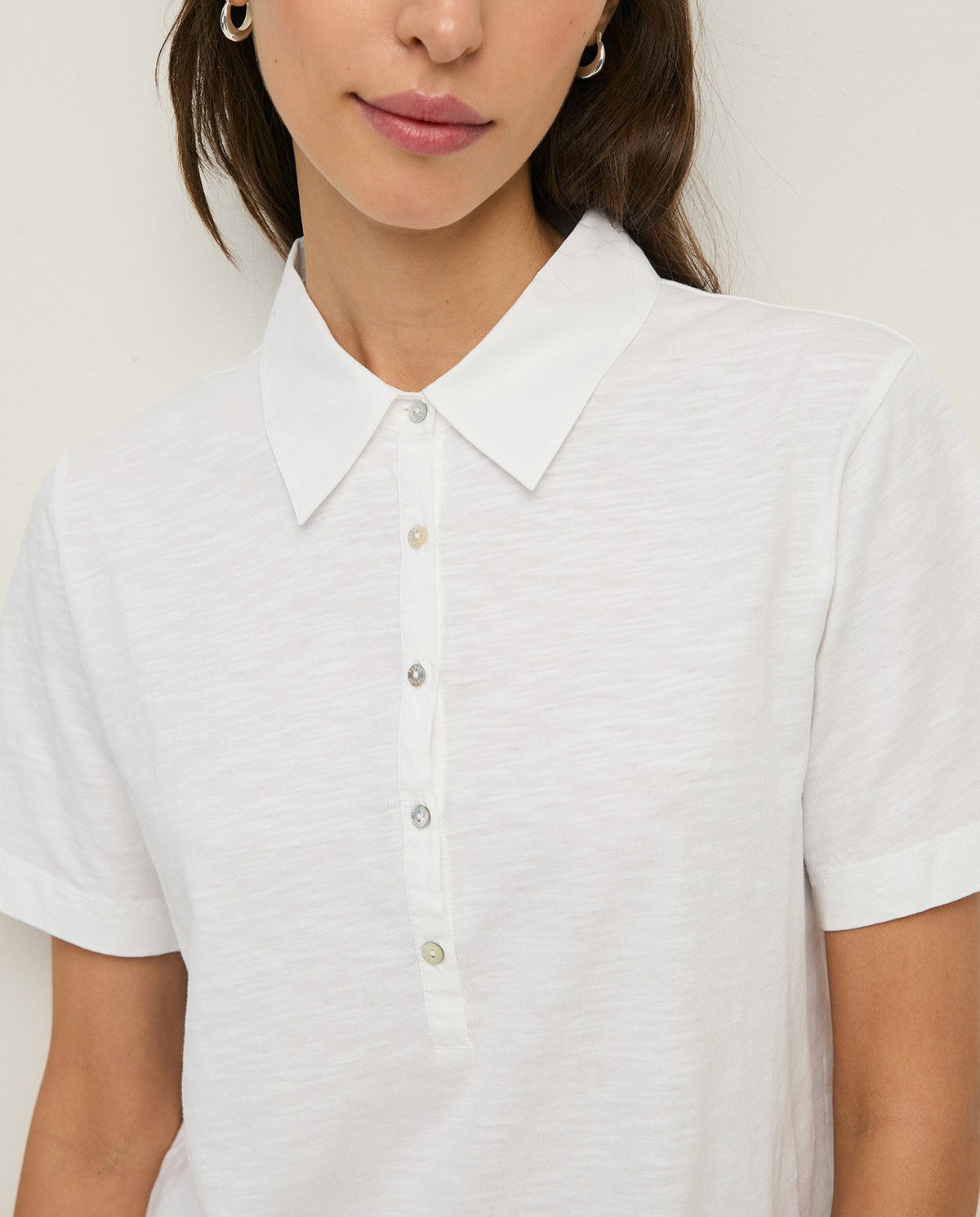 Bi Material T-Shirt - White