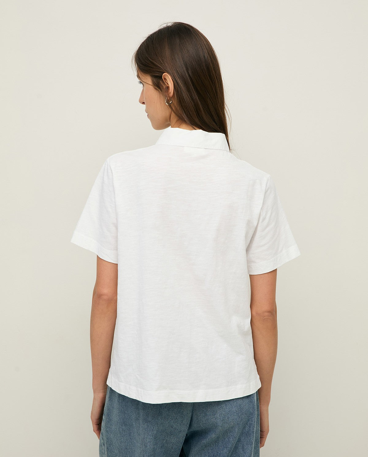 Bi Material T-Shirt - White