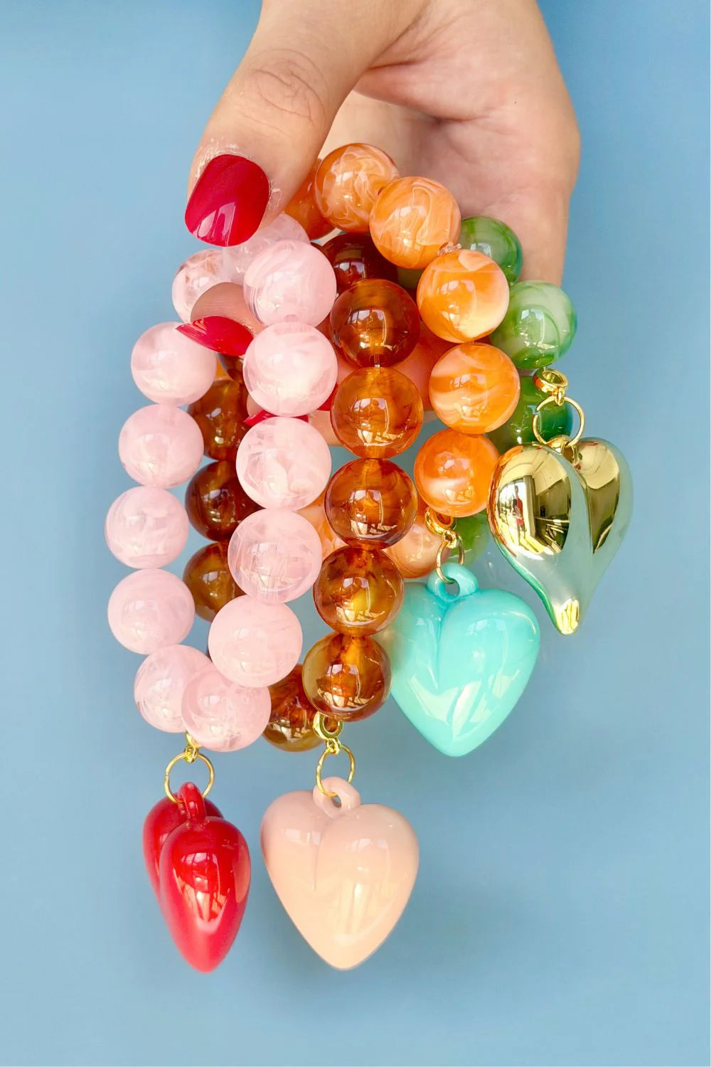 Bubble &amp; Heart Bracelet - Amber