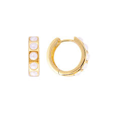 Crystal Pearl Midi Hoops