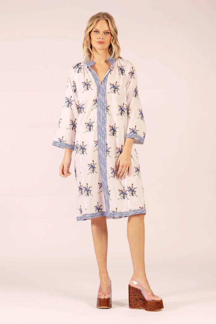 Allegra Spray Linen Midi Dress