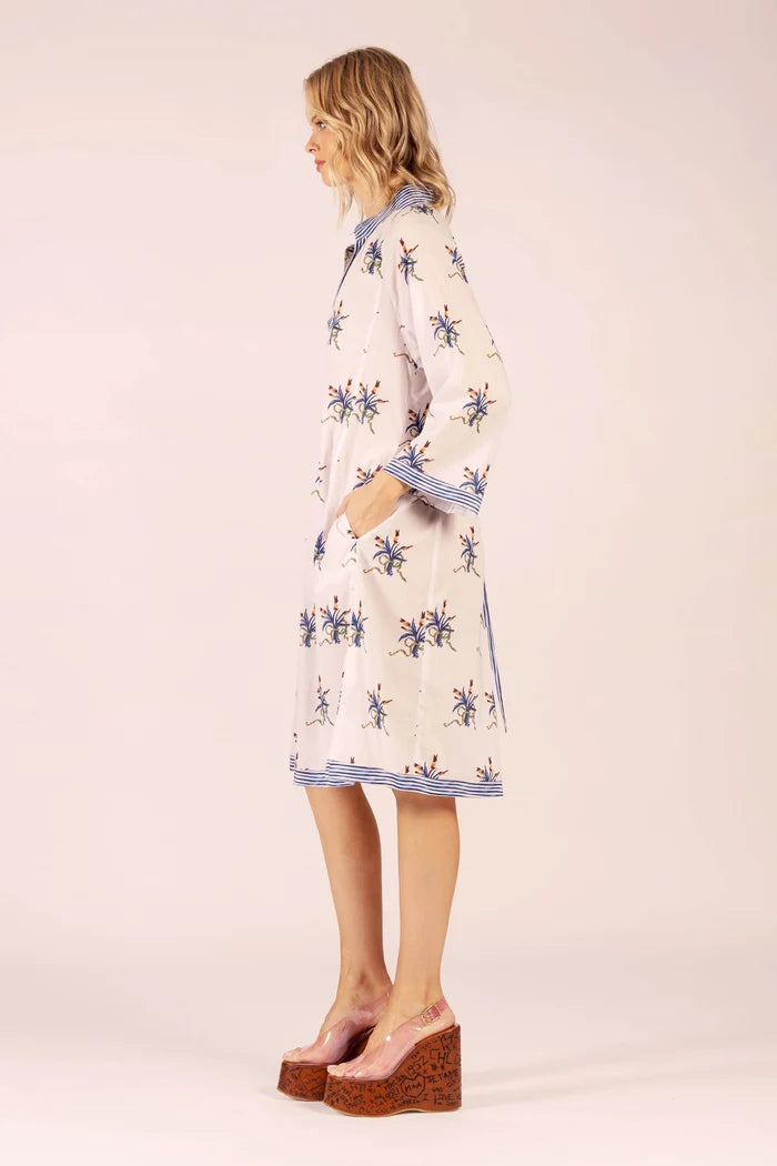 Allegra Spray Linen Midi Dress