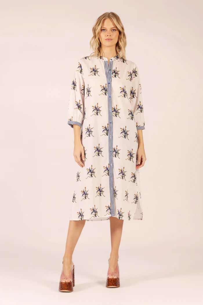 Allegra Spray Linen Midi Dress