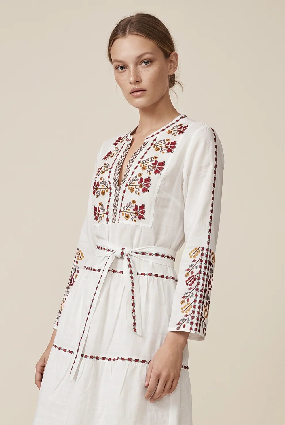 Morocco Midi Dress - Dakota White