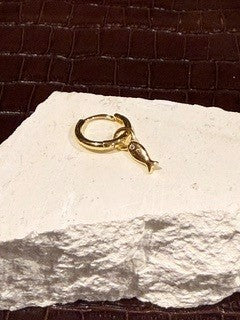 Gold Huggies Small Dangly Fish