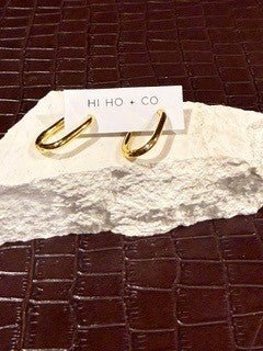 Gold Rectangle Midi Hoops