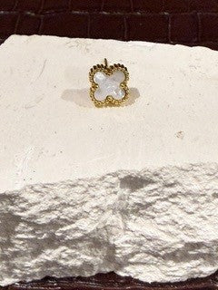 Gold &amp; Pearl Flower Studs
