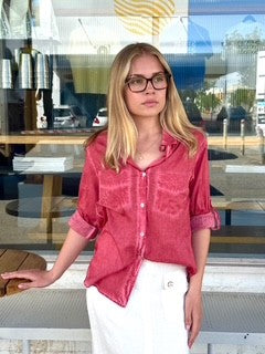 Hailey Shirt - Distressed Red