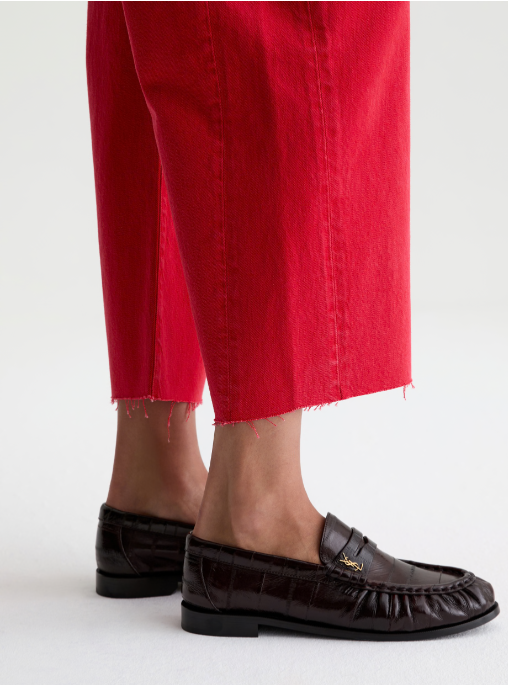 Hattie Crop High Rise Barrel Jean - Recording Red