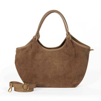 Hector Suede Leather Bag - Taupe