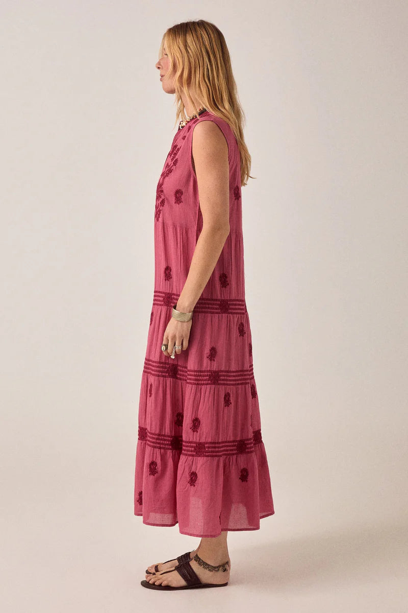 Lili Sleeveless Dress - Clavel Framboise
