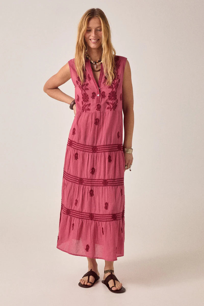 Lili Sleeveless Dress - Clavel Framboise