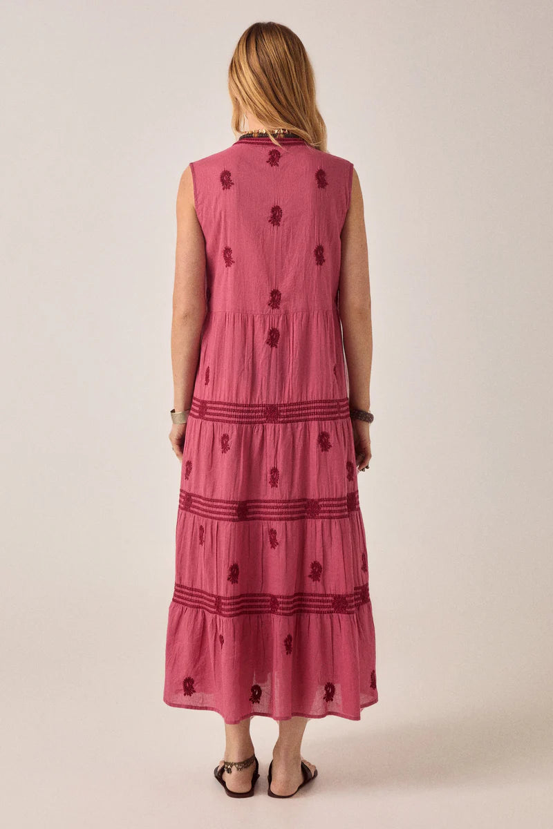 Lili Sleeveless Dress - Clavel Framboise