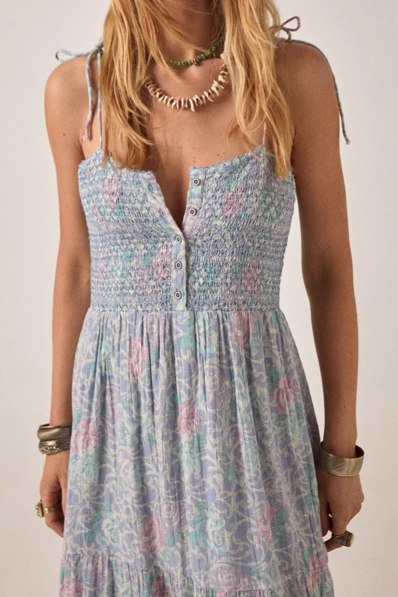 Julie Sleeveless Dress - Cloud Garden