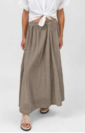 Marta Muslin Maxi Skirt - Fango
