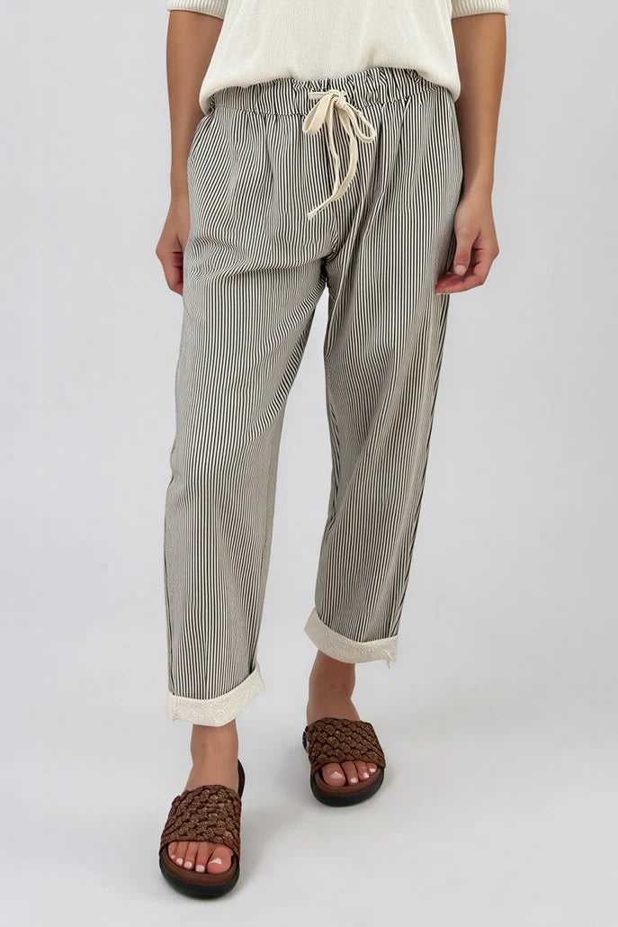 Paco Stripe Pant - Chocolate Stripe