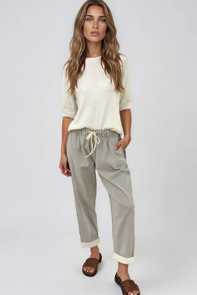 Paco Stripe Pant - Chocolate Stripe