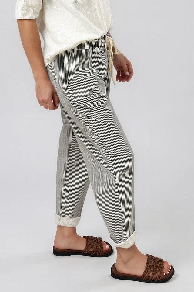 Paco Stripe Pant - Navy Stripe