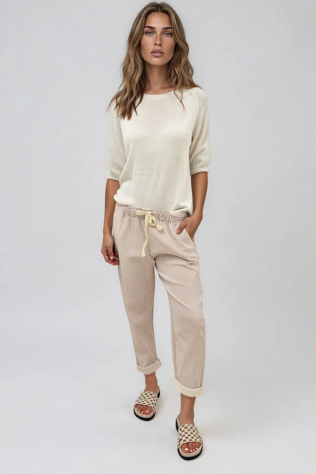 Paco Stripe Pant - Rose Stripe