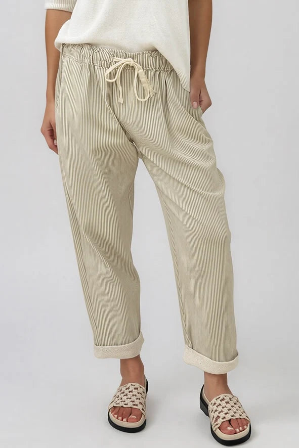 Paco Stripe Pant - Taupe Stripe