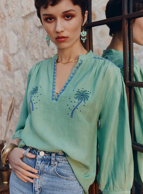 Palmier Blouse - Mint