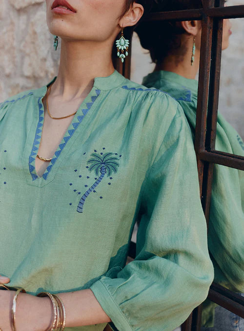 Palmier Blouse - Mint