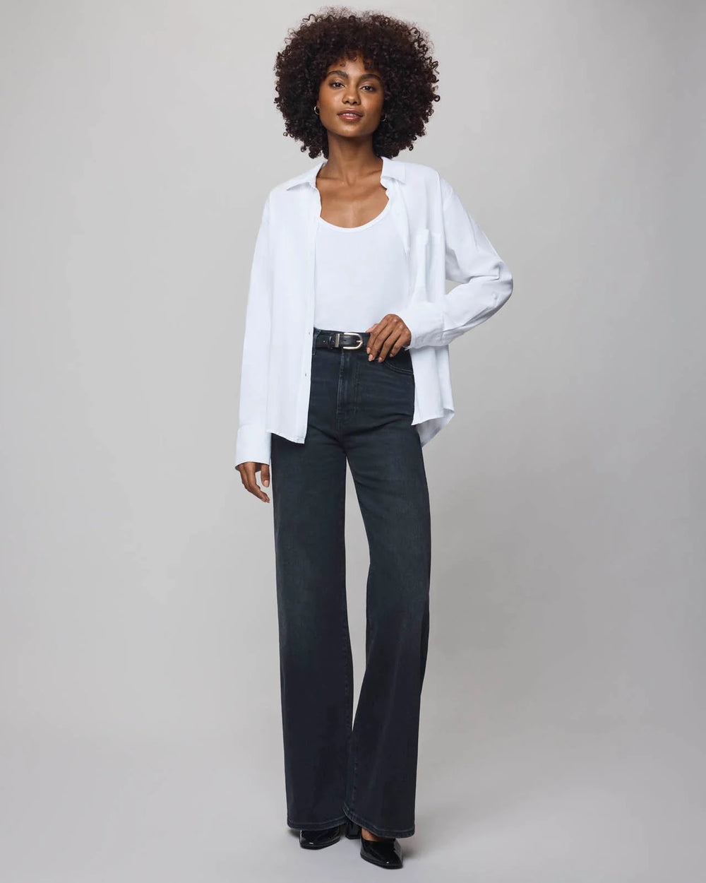 Reese Button Down Shirt - White