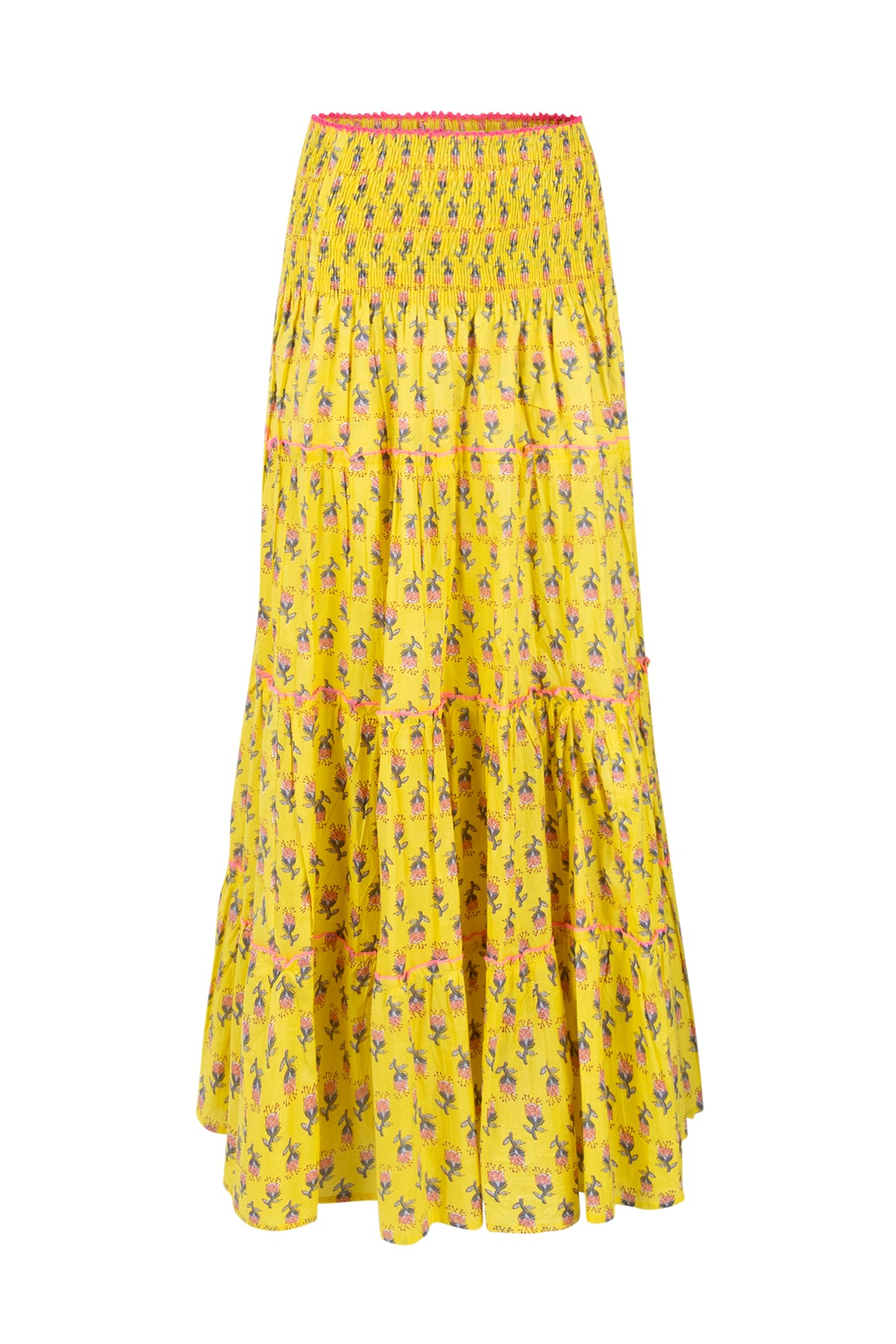 Yellow Flower Long Skirt