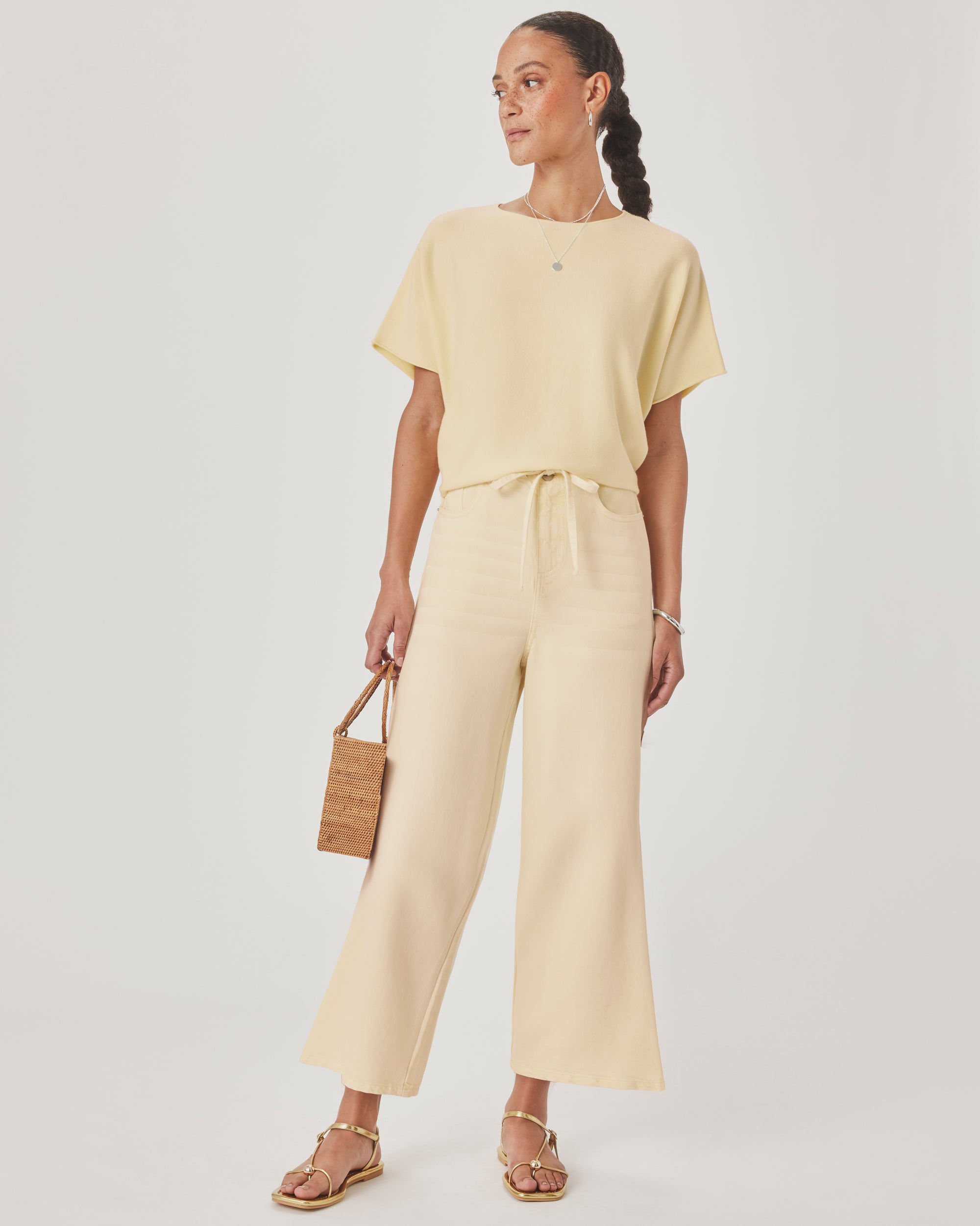 Lounge Denim Crop Pant - Honeysuckle