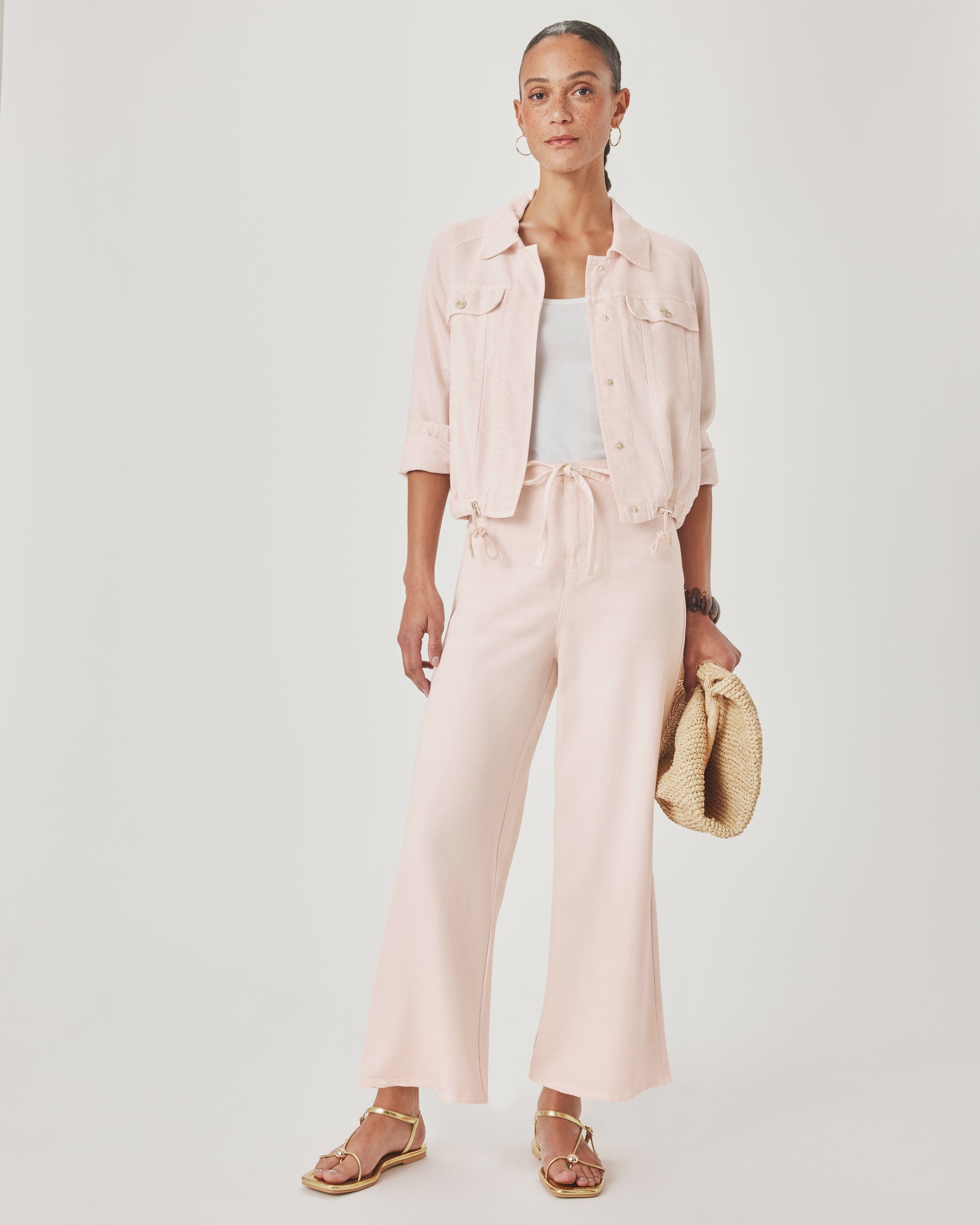 Lounge Denim Crop Pant - Rose Petal