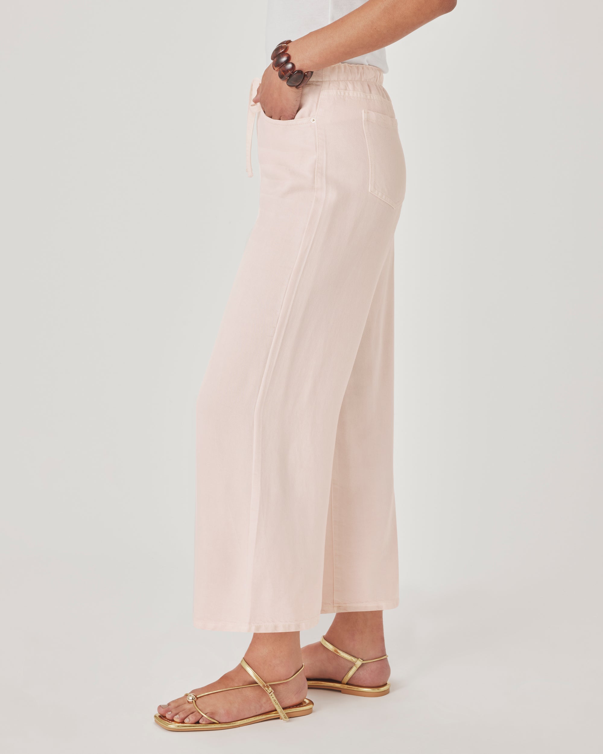 Lounge Denim Crop Pant - Rose Petal