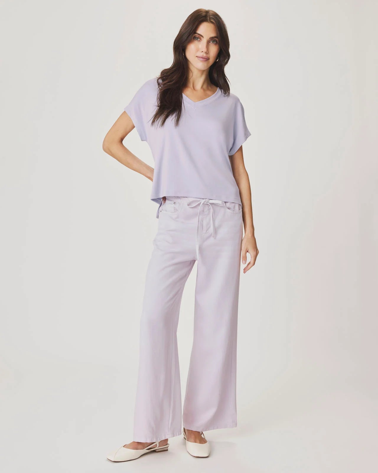 Amaya V Neck Top - Lavender