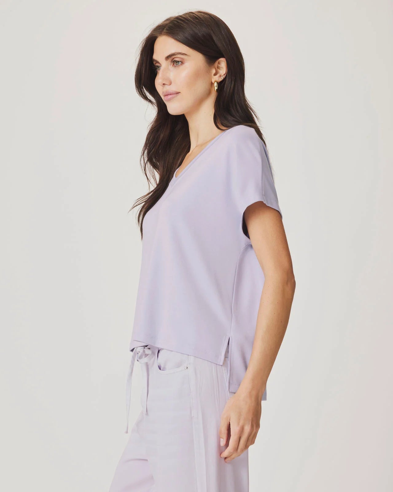 Amaya V Neck Top - Lavender