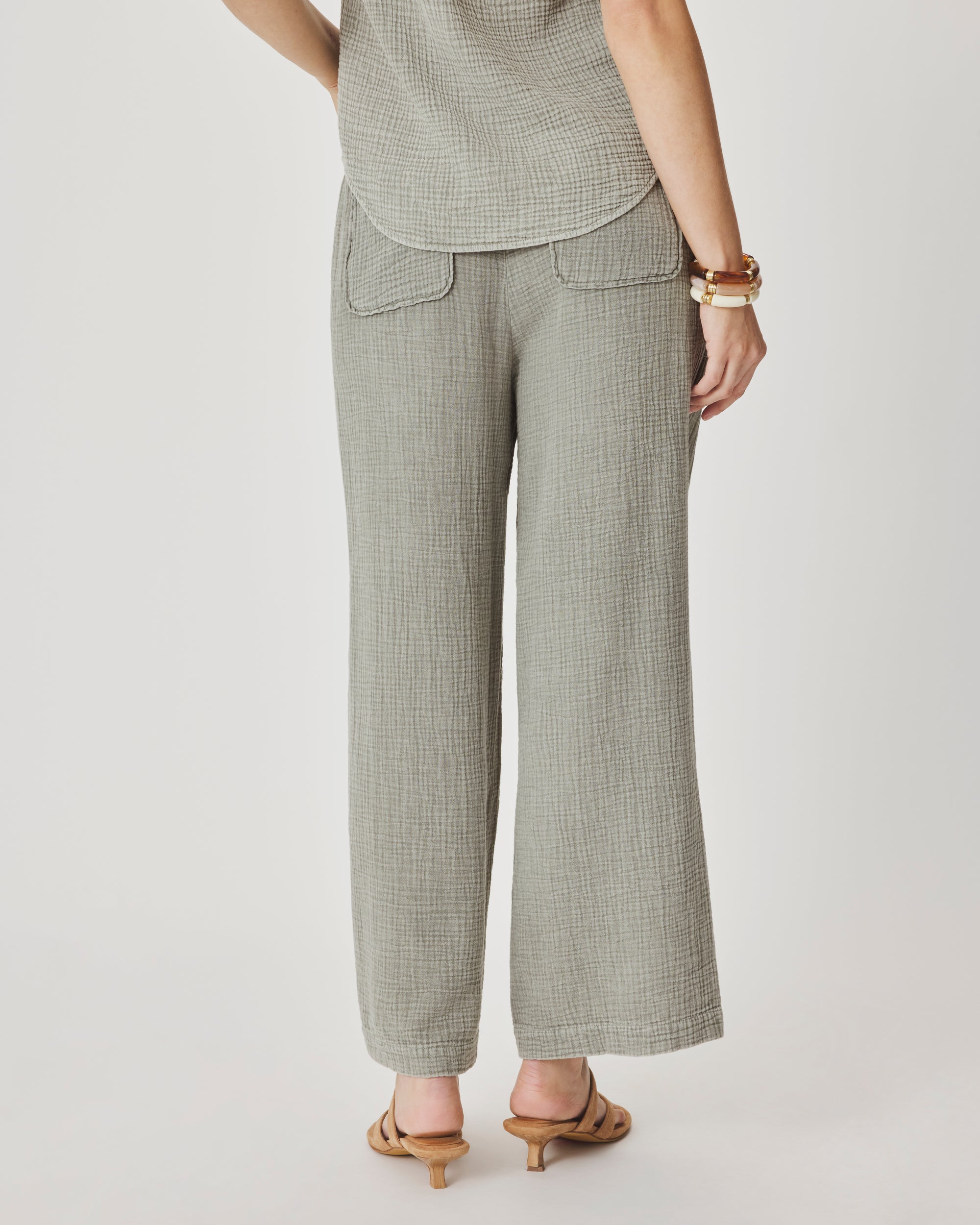Ava Gauze Pant - Eucalyptus
