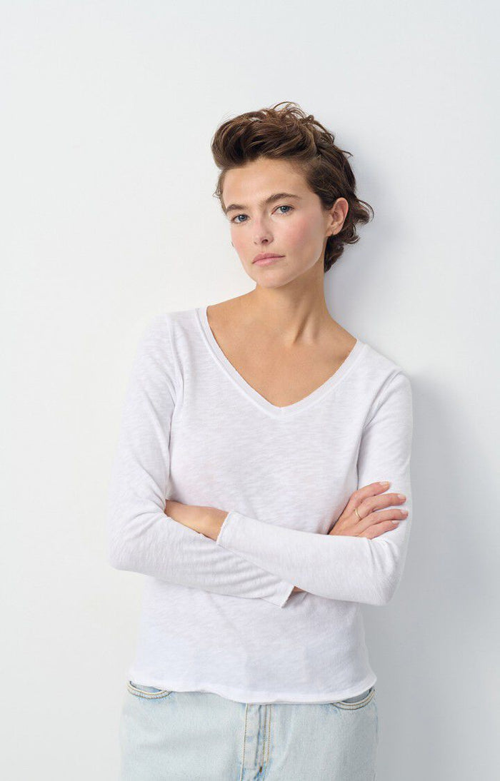 SON34 Womens Long Sleeve Tee  - White