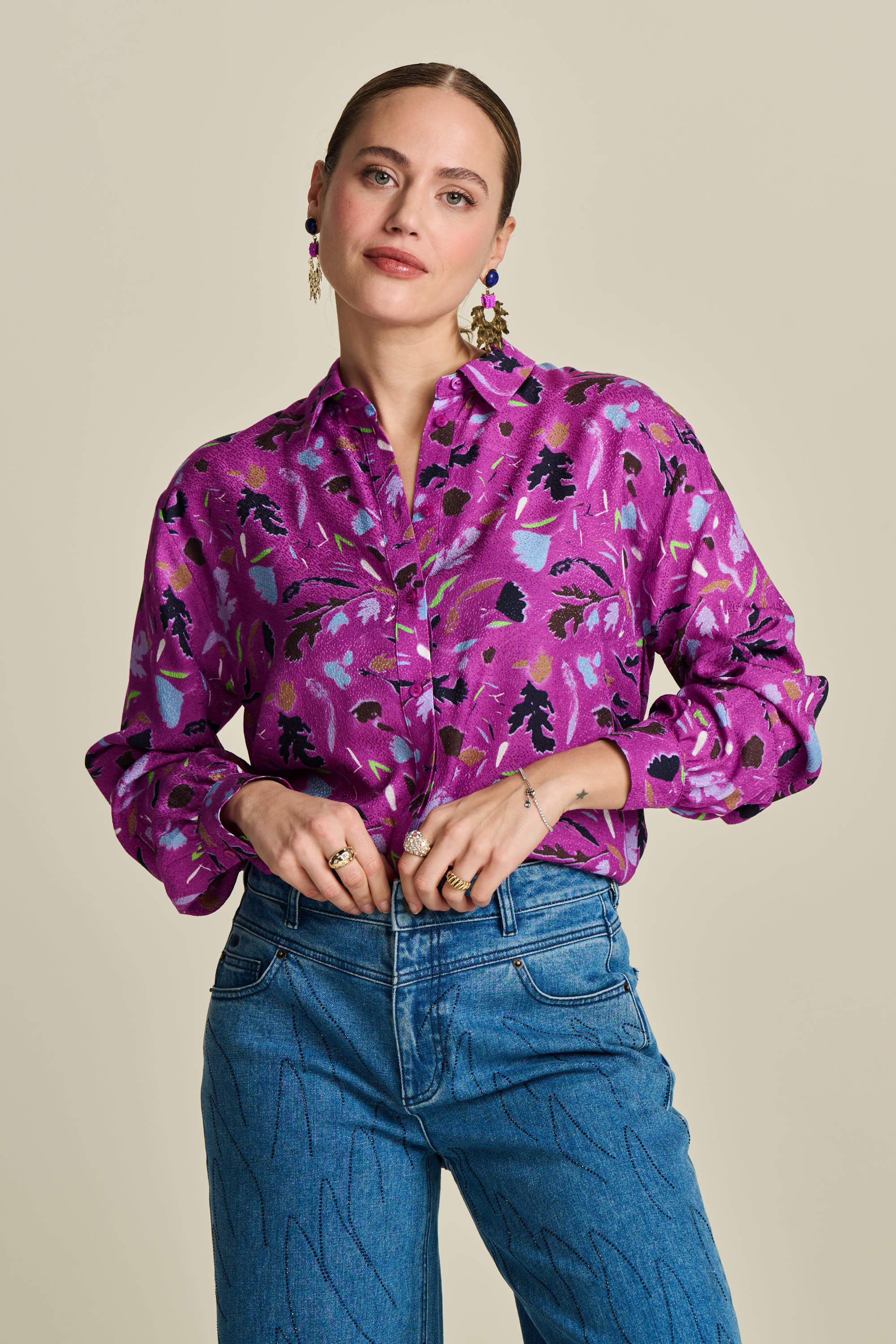 Pink Blouse - Milly Featherfest Cactus Pink