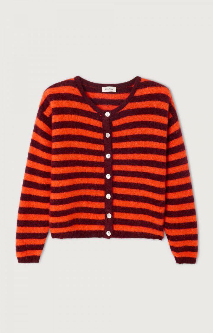 Vitow Cardigan - Striped Garnet Melange Gaspacho