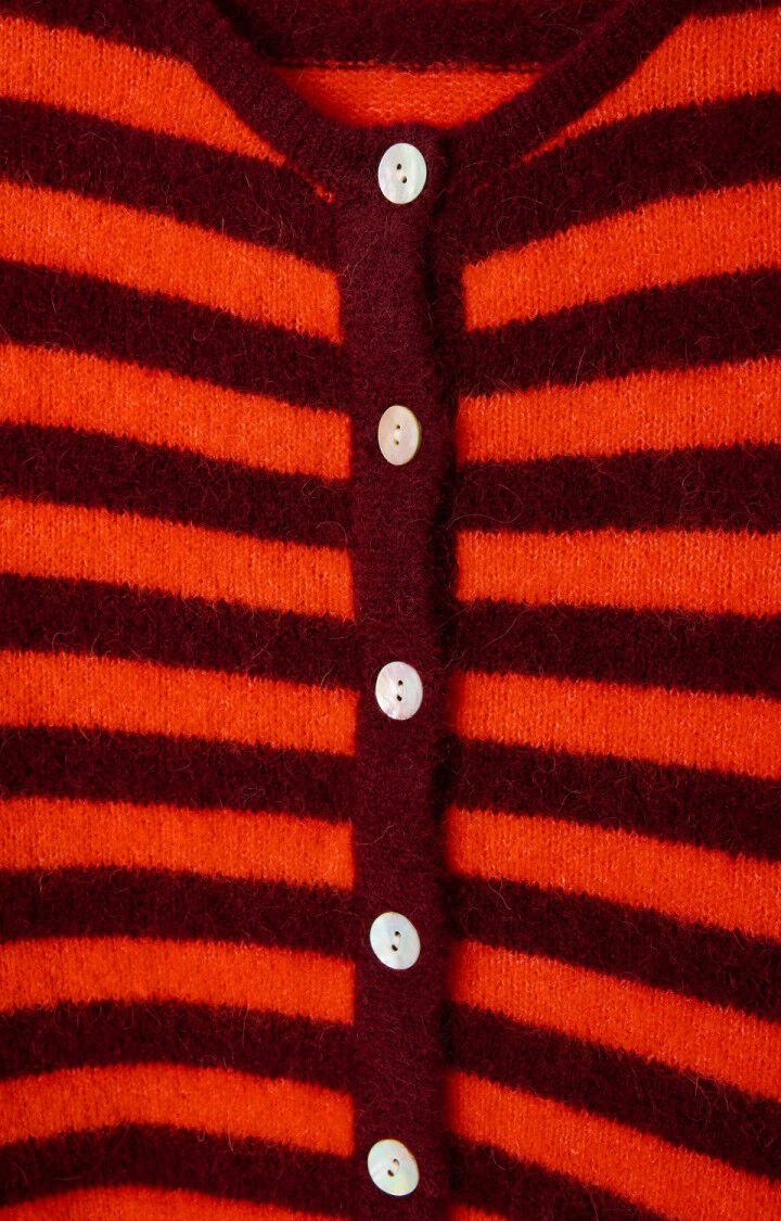 Vitow Cardigan - Striped Garnet Melange Gaspacho