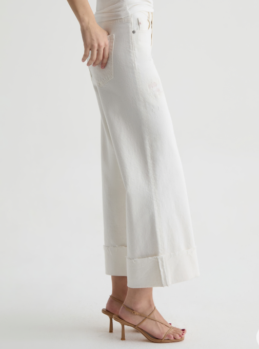 Saige Wide Leg Crop - Powder Mended