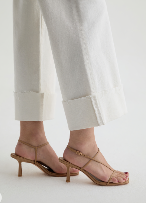 Saige Wide Leg Crop - Powder Mended