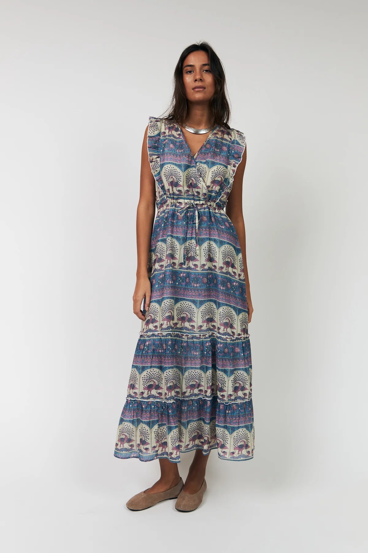 Samo Midi Dress - Blue Print