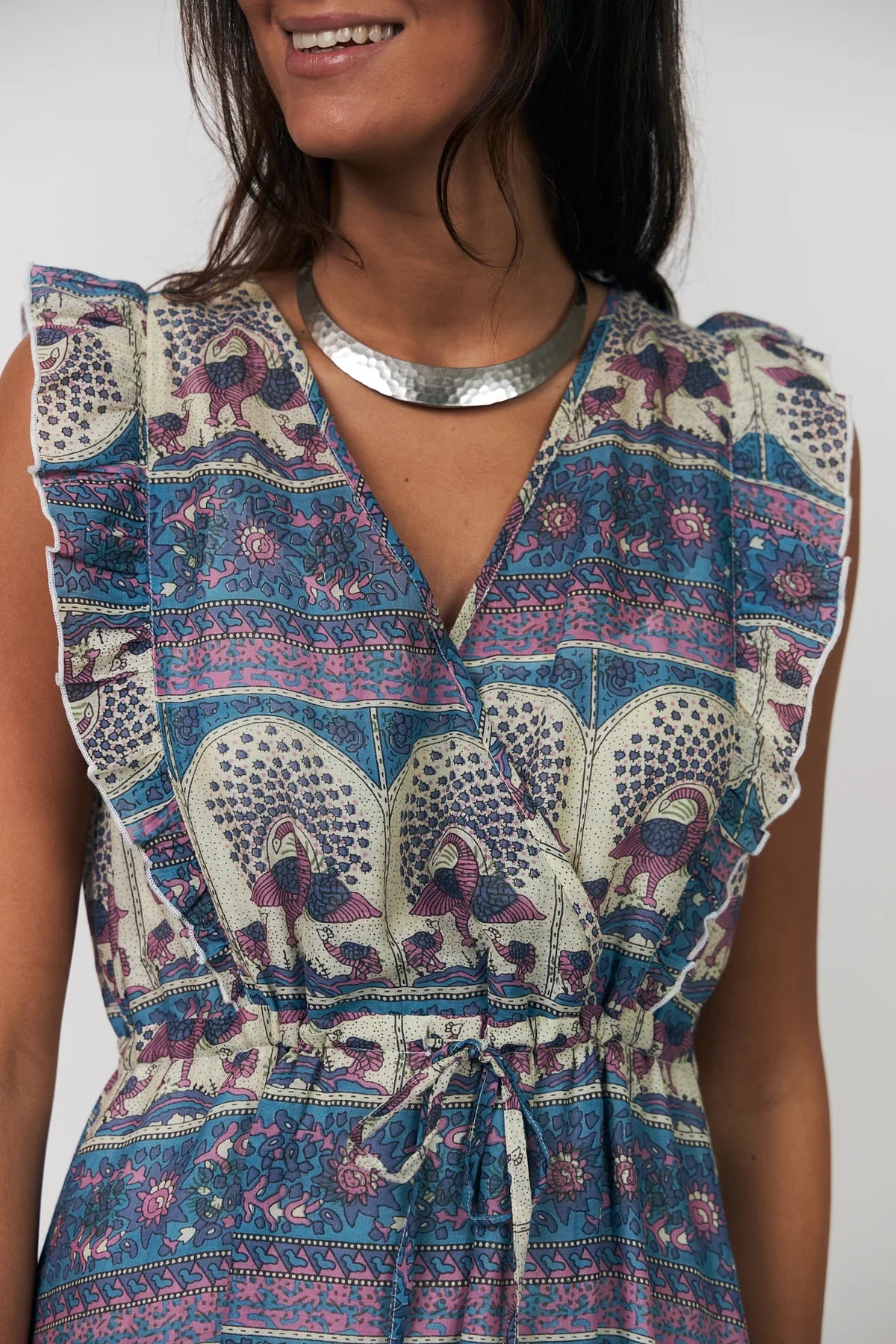 Samo Midi Dress - Blue Print