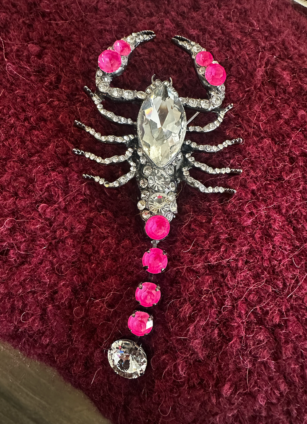 Scorpion Brooch  - Electric Pink