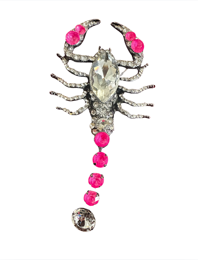 Scorpion Brooch  - Electric Pink